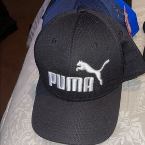Puma Black and Silver Cat Logo Cap